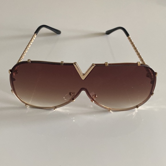 New gold tone driving oversized designer men women big frame luxury sunglasses - Picture 4 of 5